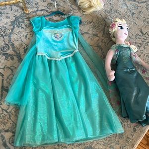 Disney Frozen dress, Crown, wig , gloves and doll
